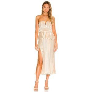 AIIFOS Emilia Dress Champagne Cream Pleated Strapless